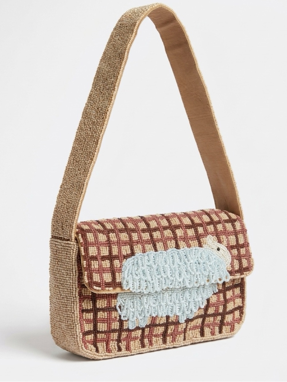 🐑✨ Sol & Mer 3D Sheep Lamb Beaded Shoulder Bag NWT